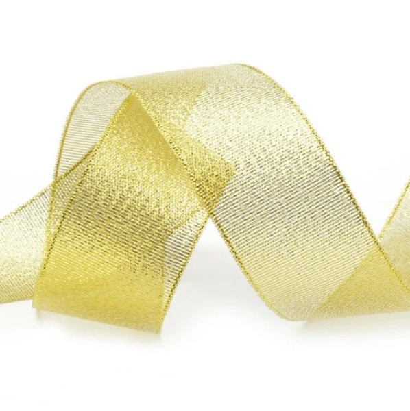 Лента парчовая 30 мм (22 метра, цвет золото)