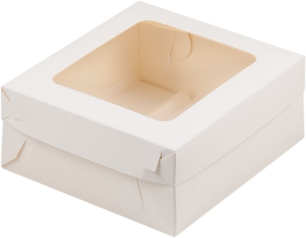 Коробка для эклеров 3 места с окном 140х130х60 мм