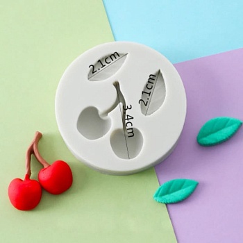 Силиконовая форма вишня и листик