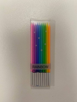 Набор свечей для торта "Радуга" 15 см, 10 шт