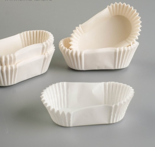 Форма для выпечки овал, белая, 3х6,5х2,25 см (27шт)