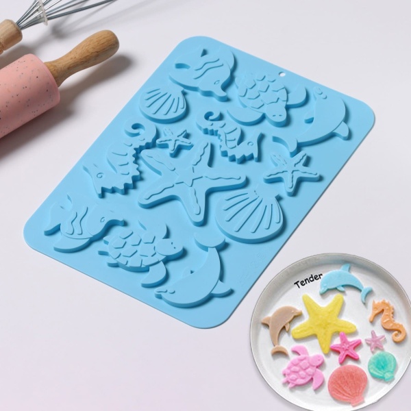 Форма Морская история, силикон, 23×16×0,5 см, 13 ячеек