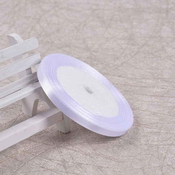 Лента атласная 6 мм (цвет №01 Белый) 22,7 метра