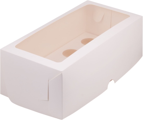 Коробка на 8 капкейков с прямоугольным окном 330х160х110