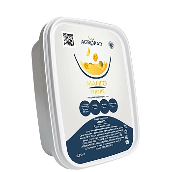 Пюре Манго Agrobar (Агробар) замороженное, 250 гр