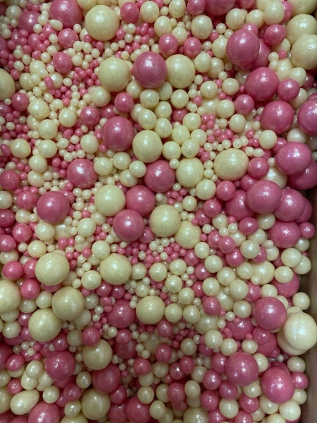 Драже зерновое в глазури (Розовое, белое микс), 50 г.