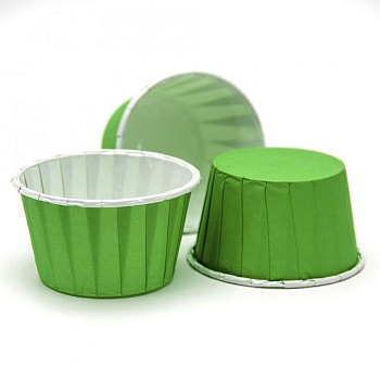 Формы бумажные "Маффин", 50х40 мм, 1 шт, с ламинацией (Зеленые)