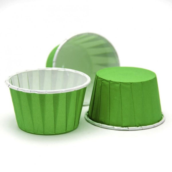 Формы бумажные "Маффин", 50х40 мм, 1 шт, с ламинацией (Зеленые)