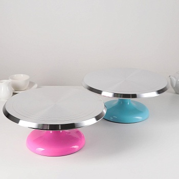 Столик вращающийся профессиональный металлический 31 см (Розовый)