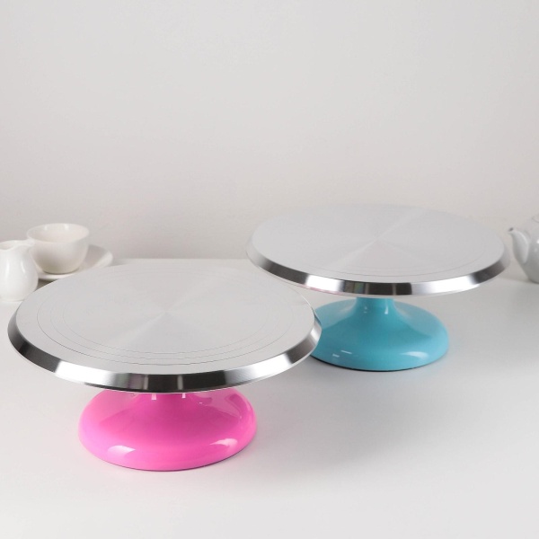 Столик вращающийся профессиональный металлический 31 см (Розовый)