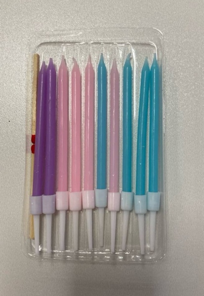 Набор свечей для торта "Акварель" 12 см, 10 шт