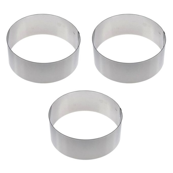 Металлические кольца набор  диаметр 8/10/12 см высота 6см
