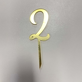 Топпер Цифра 2 (Золотой акрил)