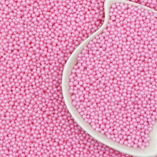 Посыпка кондитерская «Жемчуг 2мм» (цвет Розовый) 25г.