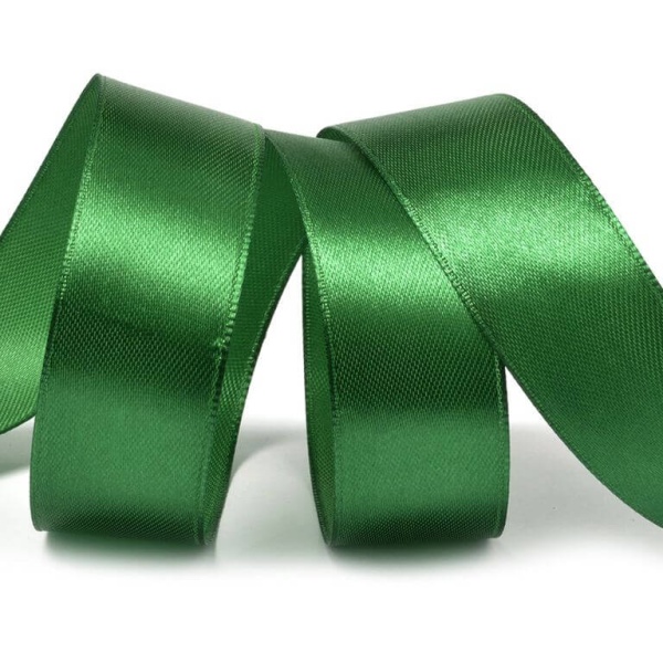 Лента атласная 25 мм (23 метра, цвет №49 Темно-зеленый)