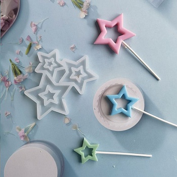 Силиконовая форма звезды сквозные 3в1