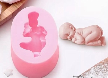 Силиконовый молд "Младенец" 6см.