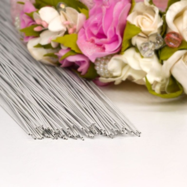 Флористическая проволока Белая №22 (36 см) 1 шт для звездочек мастика