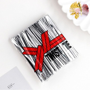 Твист-лента для пакетиков 8 см (СЕРЕБРО, 800 шт)