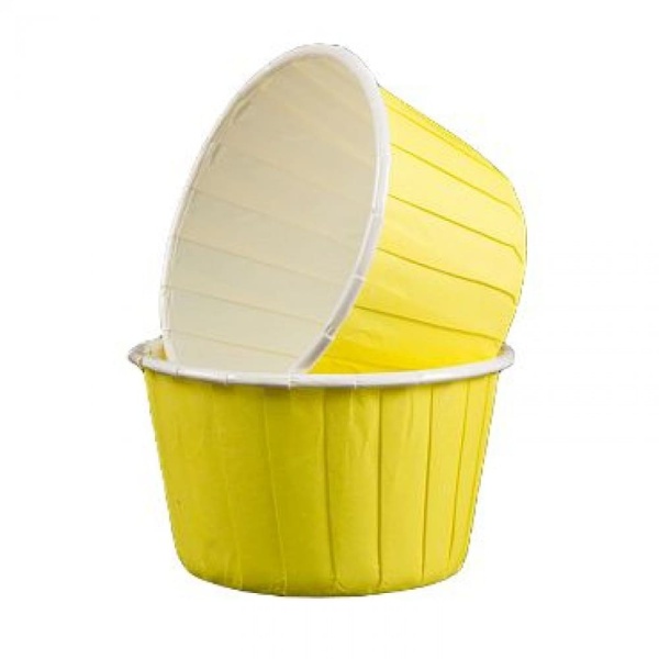 Формы бумажные "Маффин", 50х40 мм, 1 шт, с ламинацией (Желтые)