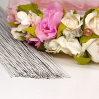 Флористическая проволока Белая №24 (36 см) 1шт для бабочек и звездочек