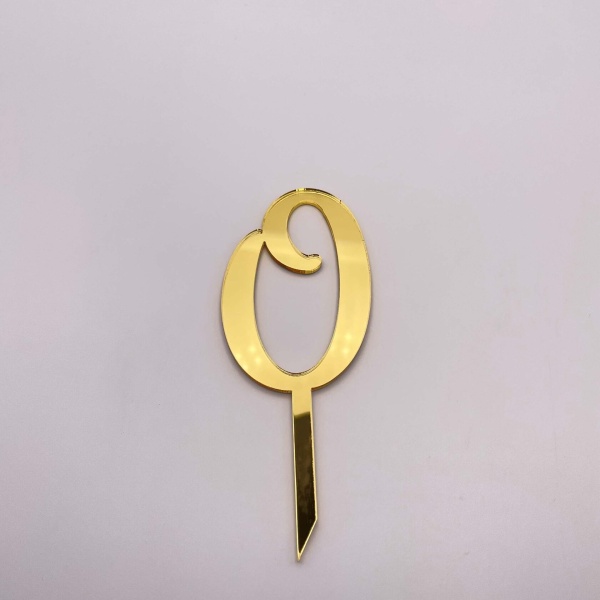 Топпер / Цифра 0 (Золотой акрил)