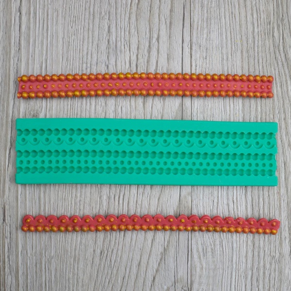 Молд силиконовый бордюр из бусин