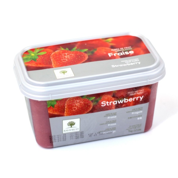 ПЮРЕ свежемороженое Клубника 10% сахара 1 кг,RAVIFRUIT,ФРАНЦИЯ (-F-)