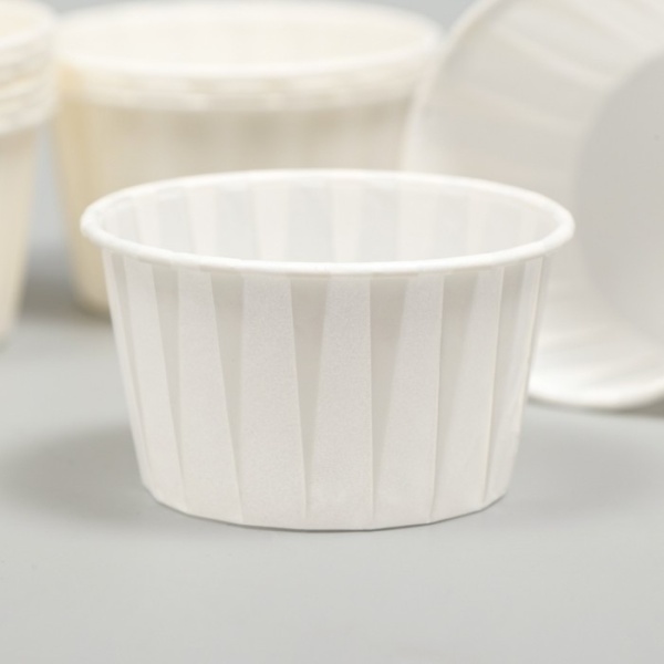 Формы бумажные "Маффин", 50х40 мм, 1 шт, с ламинацией (белые)