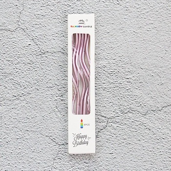 Набор свечей для торта «Волна» (розовый металлик, 15 см) 6 шт