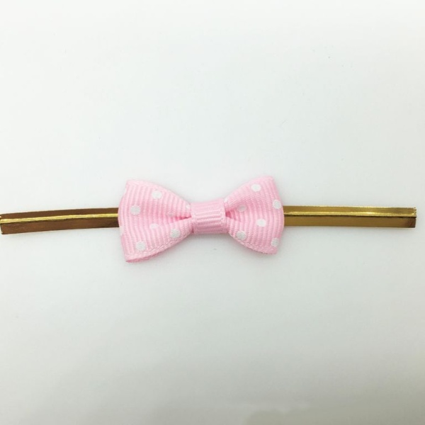 Твист лента с бантиком (розовый в горошек, 8 см) 10 шт