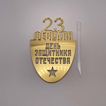 Топпер на торт 23 февраля №3 с отдельной ножкой