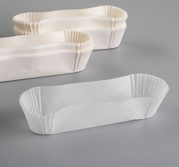 Форма для выпечки овал, белая, 2,8х11х2,6 см (25шт)