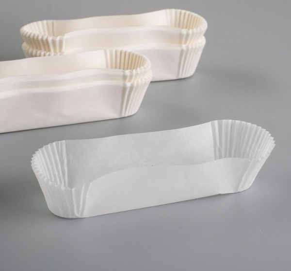 Форма для выпечки овал, белая, 2,8х11х2,6 см (25шт)