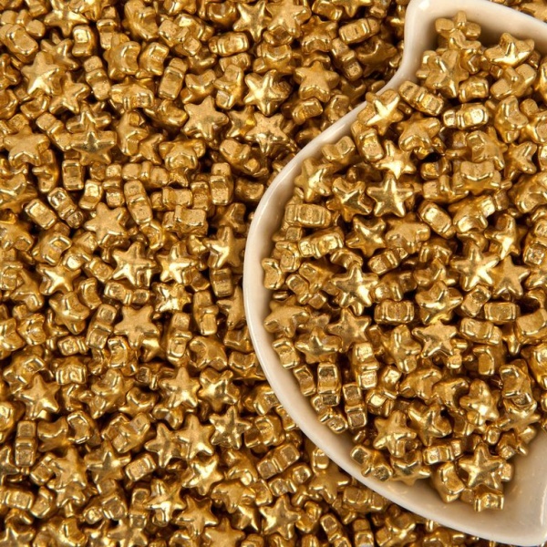 Посыпка  «Звезды маленькие» (золотой металлик) 25г