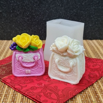 Силиконовая форма №733  Сумочка с цветами