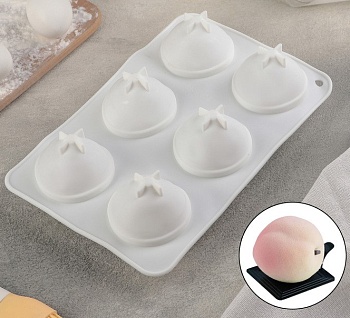 Форма для муссовых десертов и выпечки Доляна «Персик», 26×16,7 см, цвет белый