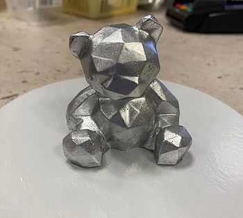 Мишка граненный серебро