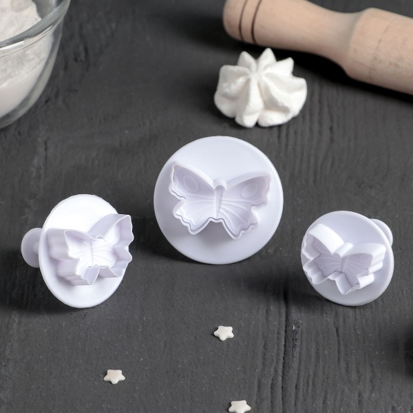 Набор плунжеров «Бабочка», 3 шт, 4,5×5 см