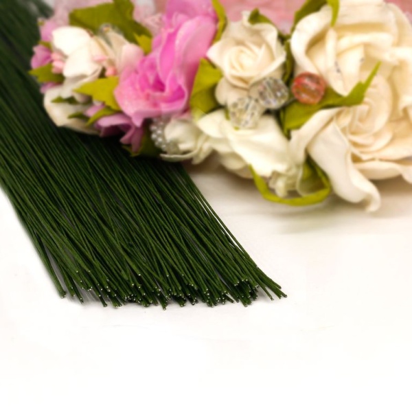 Флористическая проволока зеленая №28 (36 см) 5шт