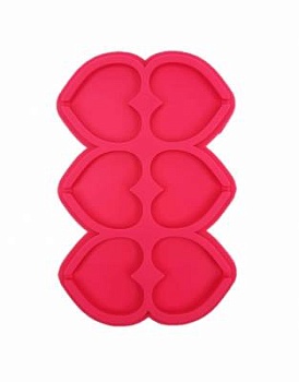 Силиконовая форма сердце 6шт  5см