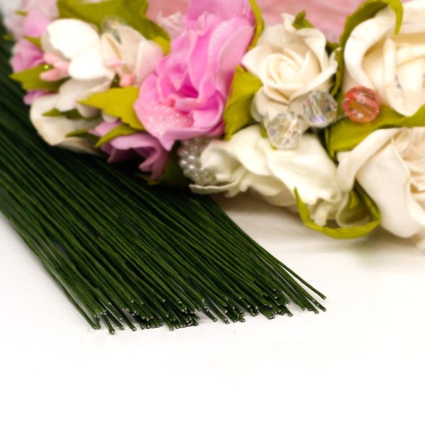 Флористическая проволока зелена №24 (36 см) 1 шт