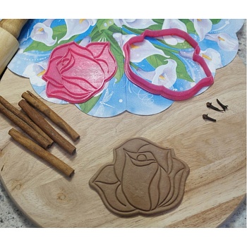 Штамп + вырубка "Роза" №5 10см