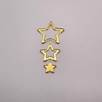 Топпер / Звездочки 3 в 1 (3,5-2,5-1см) Золотой акрил