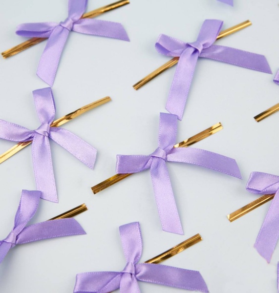 Твист лента с бантиком (Сиреневый, 8 см) 10 шт