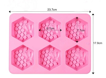 Форма для муссовых десертов и выпечки «Соты» 6 ячеек