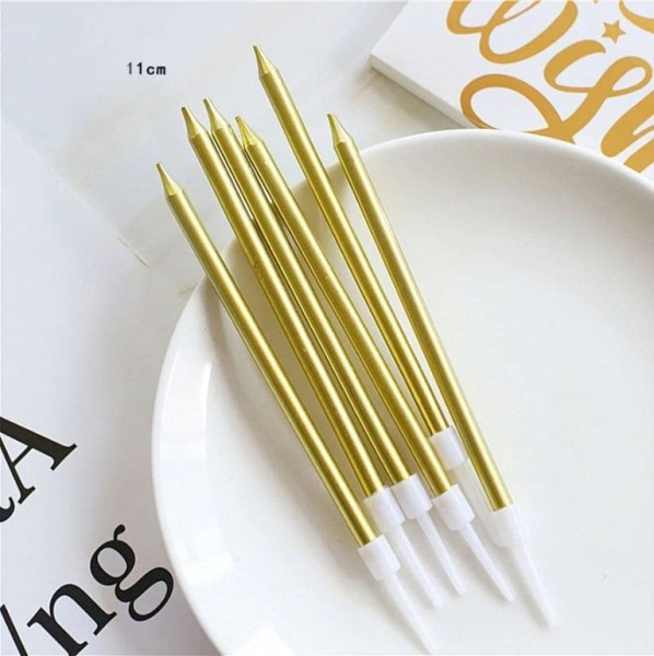 Набор свечей для торта «Happy Birthday, 6 в 1», золотой металлик