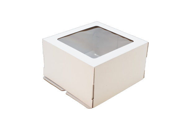 Коробка 300х300х135 мм  для торта с окошком (гофрокартон)