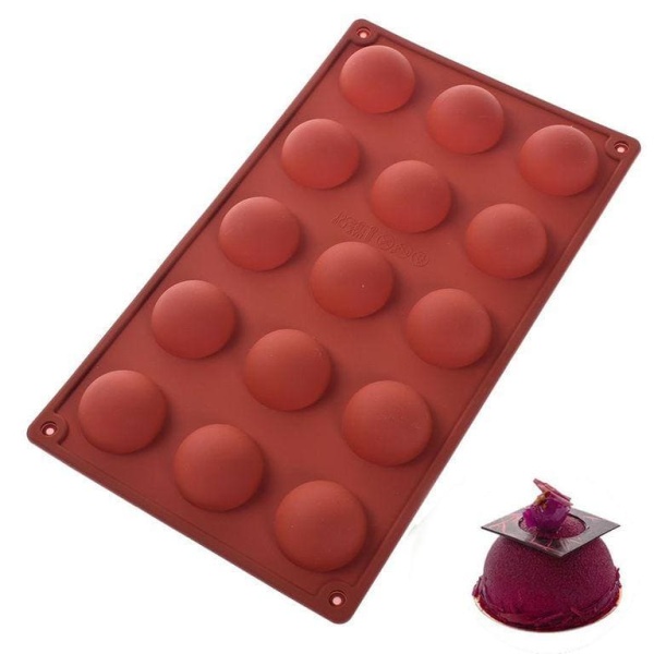 Силиконовая форма "Полусфера" 15 ячеек, d=40 мм