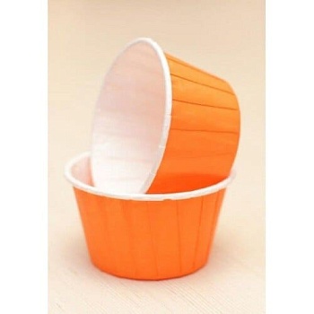Формы бумажные "Маффин", 50х40 мм, 1 шт, с ламинацией (Оранжевые)